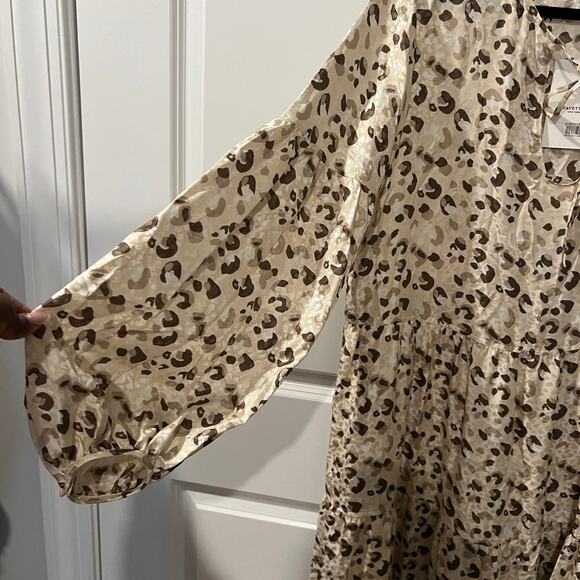 NWT $998 Lafayette 148 New York M  Lupe Leopard Print Silk Midi Dress - Picture 5 of 8